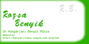 rozsa benyik business card