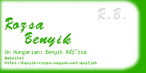 rozsa benyik business card